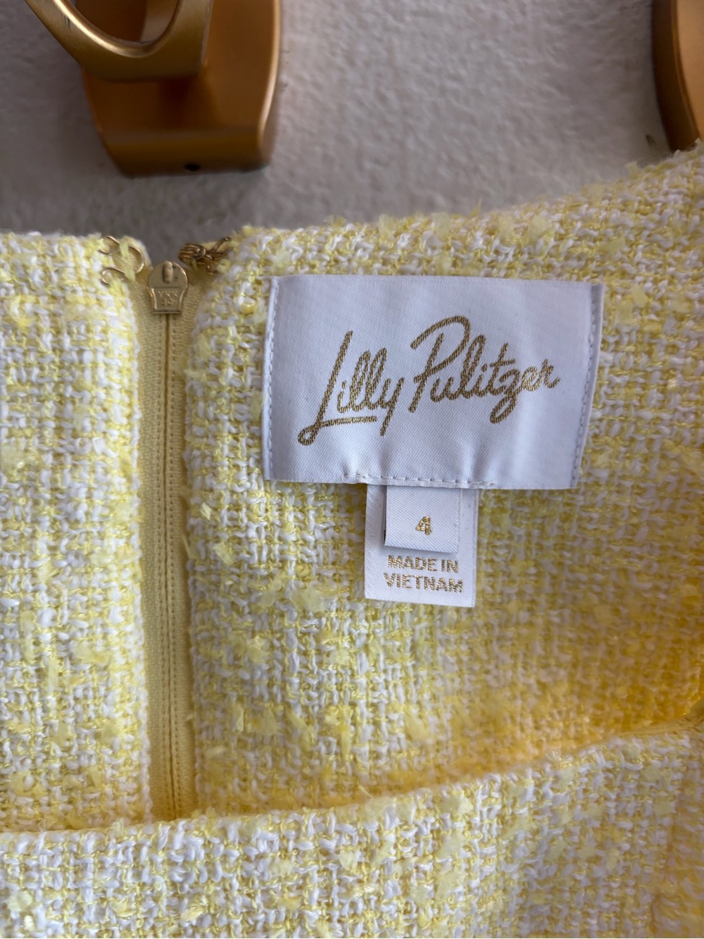 Lilly Pulitzer Yellow Maisley Boucle shift dress size 4 - Picture 9 of 9